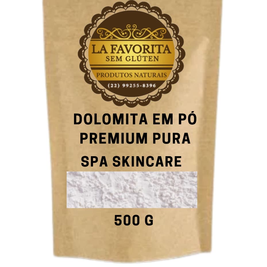 Dolomita em pó para mascará facial e couro cabeludo - 100 g - 200 g - 500 g - La Favorita Sem Glúten