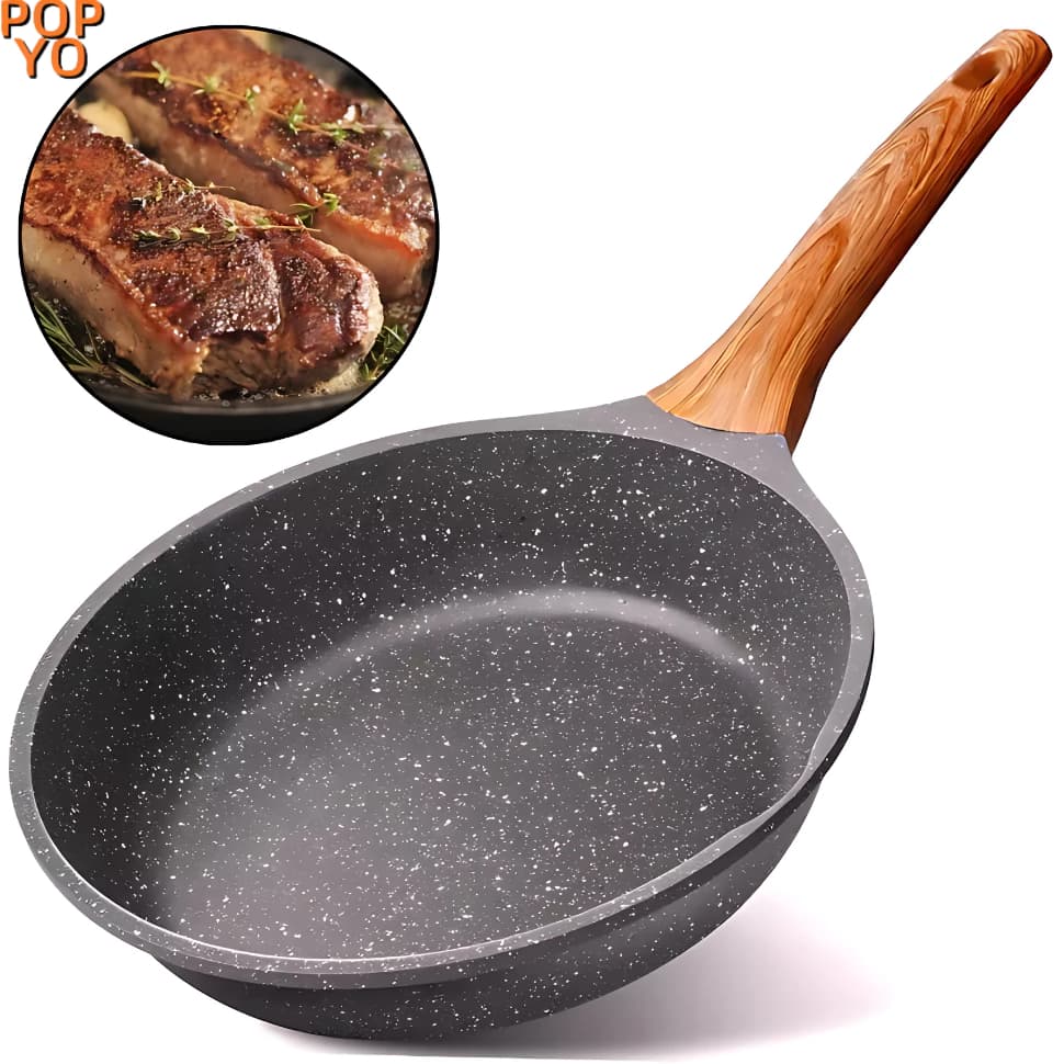 Frigideira Ceramica Antiaderente Fogão Cooktop Indução E Gás 24/26/28CM, universal na cozinha POPYO