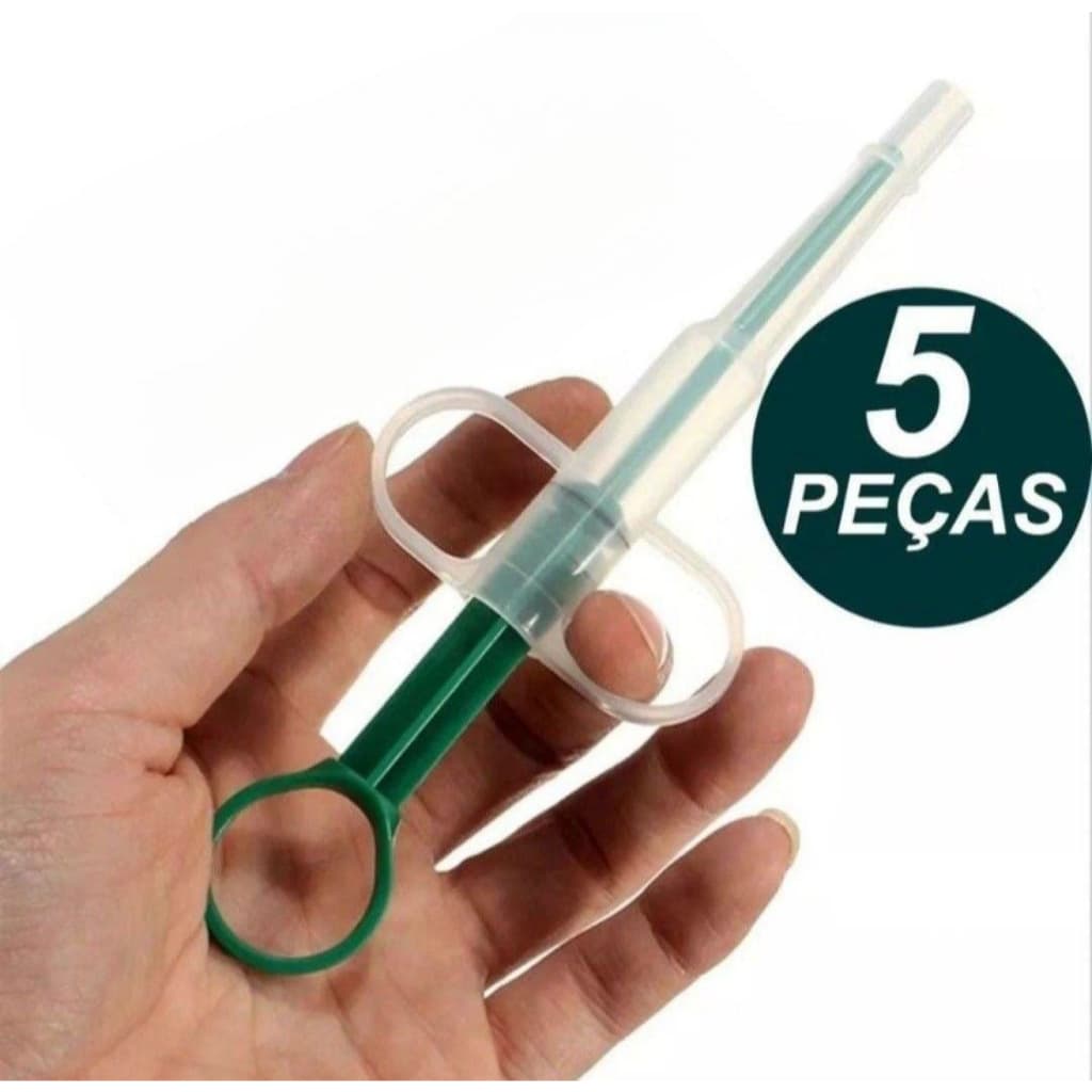 5 Aplicador De Comprimidos De Cães Gatos Pet Seringa Alimentador Aplicador Remédio KIT