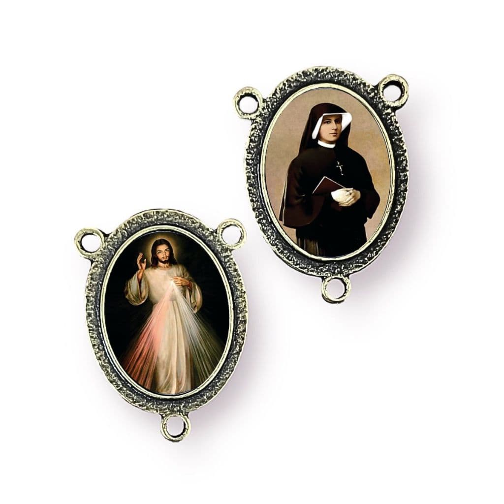 Entremeio Santa Faustina e Jesus Misericordioso - Entremeio para Terço Duplo Frente e Verso