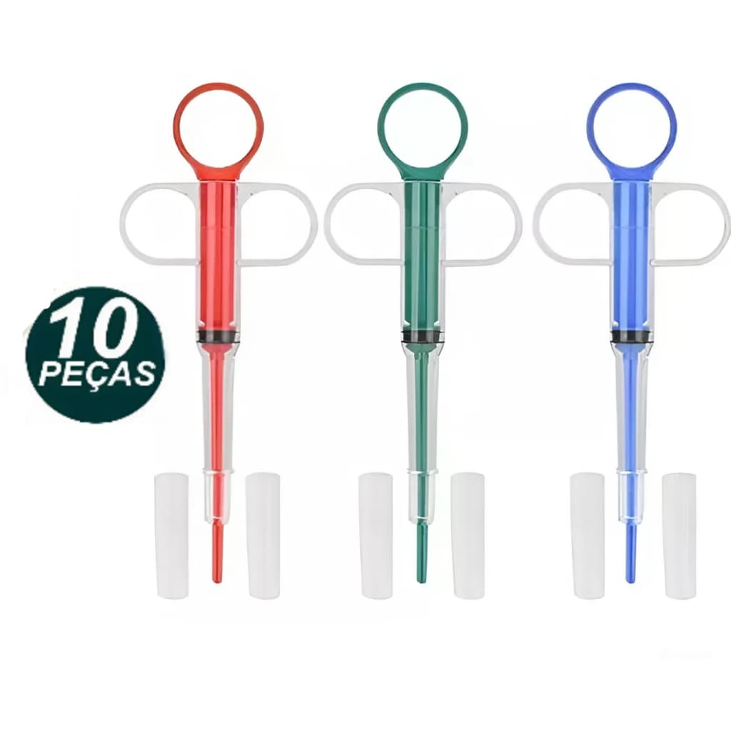 Kit 10 Seringa Aplicador De Comprimidos De Cães Gatos Pet Alimentador Aplicador Remédio Oferta