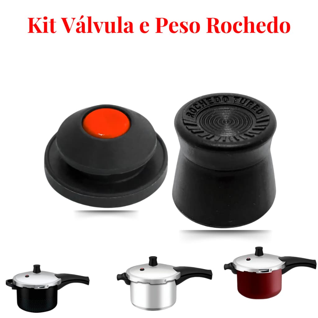 Pino Central Peso E Válvula De Segurança Para Tampa Da Panela Pressão Rochedo Turbo 3 á 8 Litros