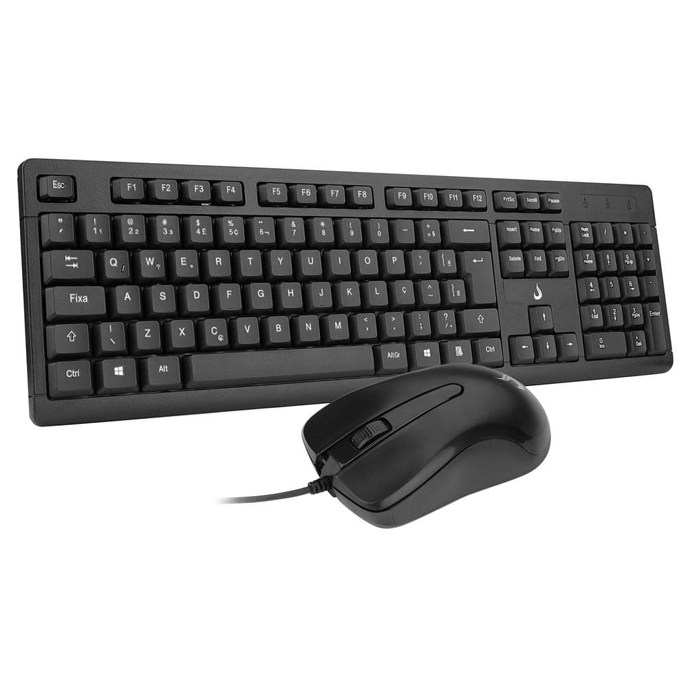 Kit Teclado E Mouse Office 01 Preto Rise Mode