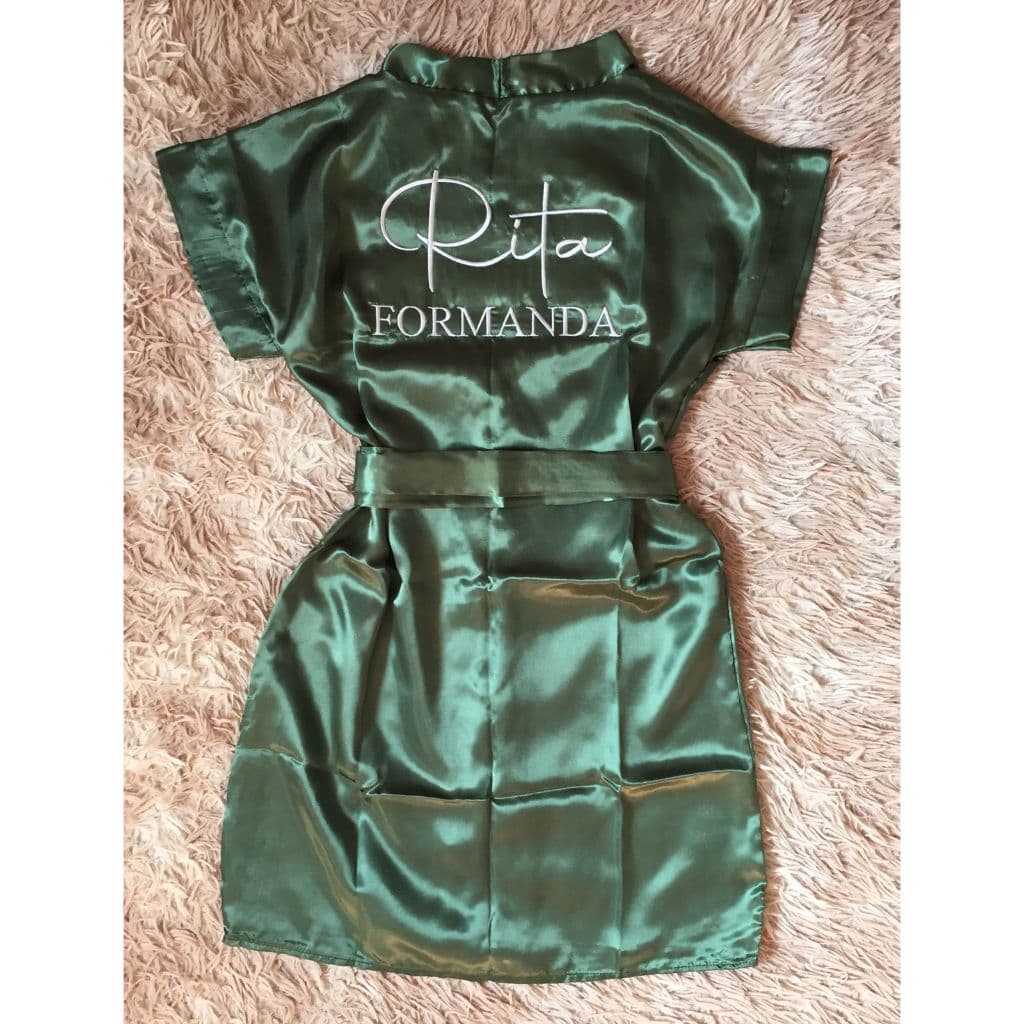 Robe de Cetim Bordado Formanda Formatura Promoção Presente Lembrança