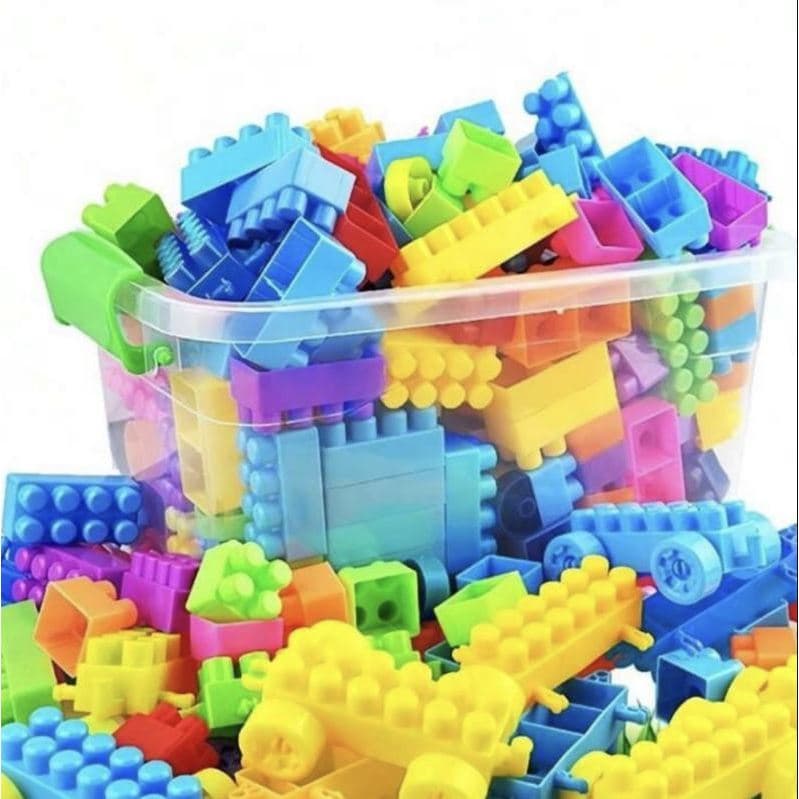 140 Blocos De Montar Super Coloridos Carrinho + Rodinhas - educacional