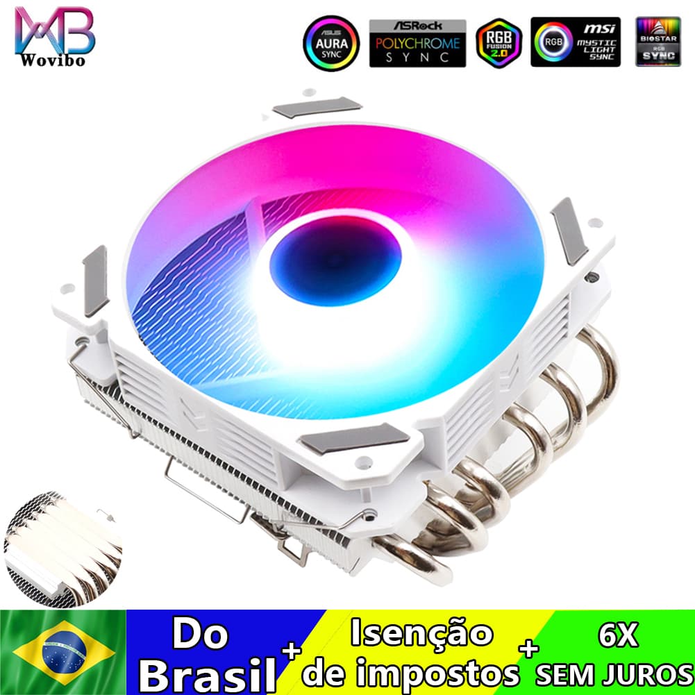 ARGB CPU Radiator Fan Low Profile Air Cooler 120mm For INTEL 115x 1200 1700 2011 X79 X99 AMD AM4 AM5