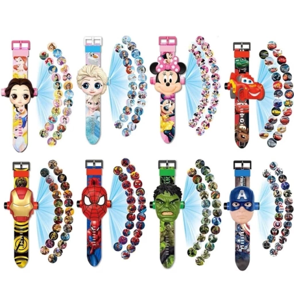 Relógio Infantil Digital Projetor de Imagens personagens