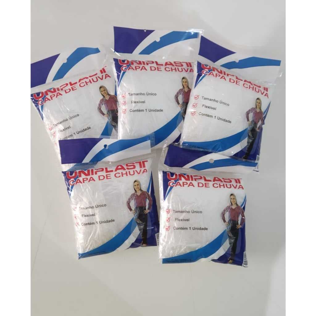 Kit 100 Capas de Chuva Descartável Adulto