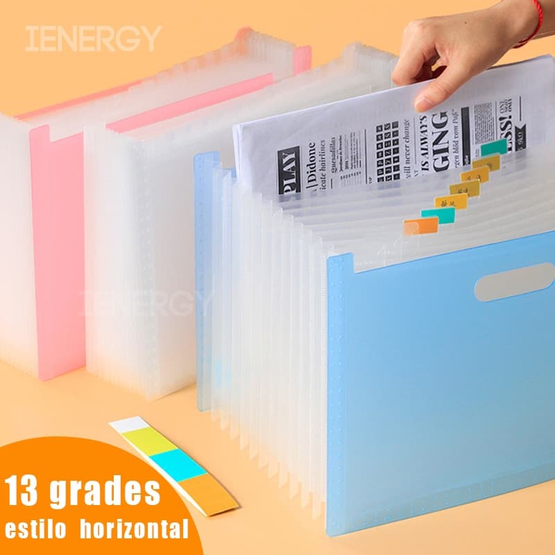 Pasta Arquivo Organizadora Expansível com Divisórias Grande para Documentos Escritório Trabalho Contas