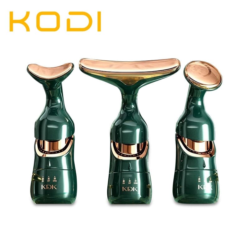 Massageador Facial e Cervical com - 3 Luzes Terapêuticas Anti-Rugas | Vibração Rejuvenescedora-N7