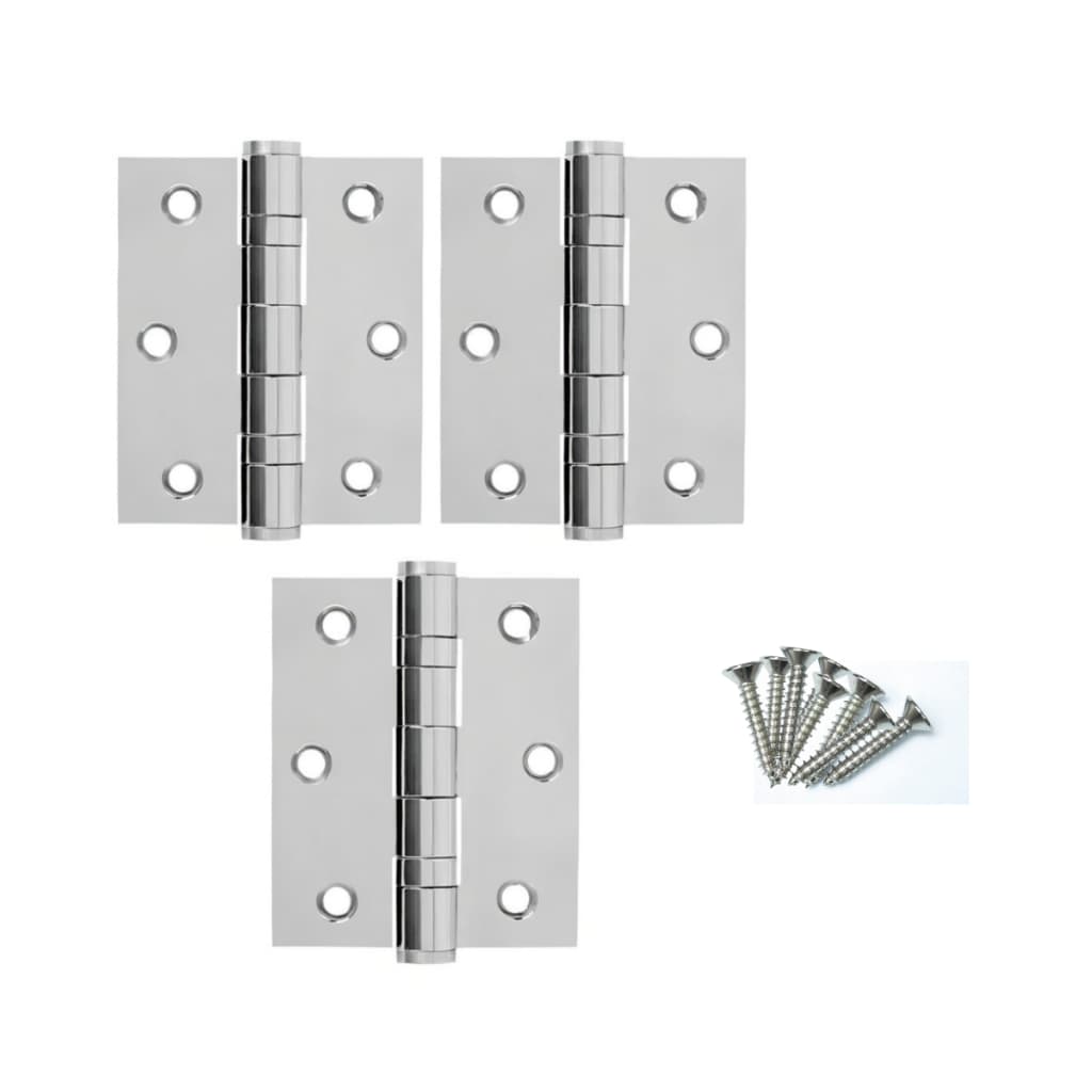 Kit Dobradiças De Aço Inoxidável N-304 Reforçada para Porta e Janelas 3UN 6UN 9UN 12UN UNIFY