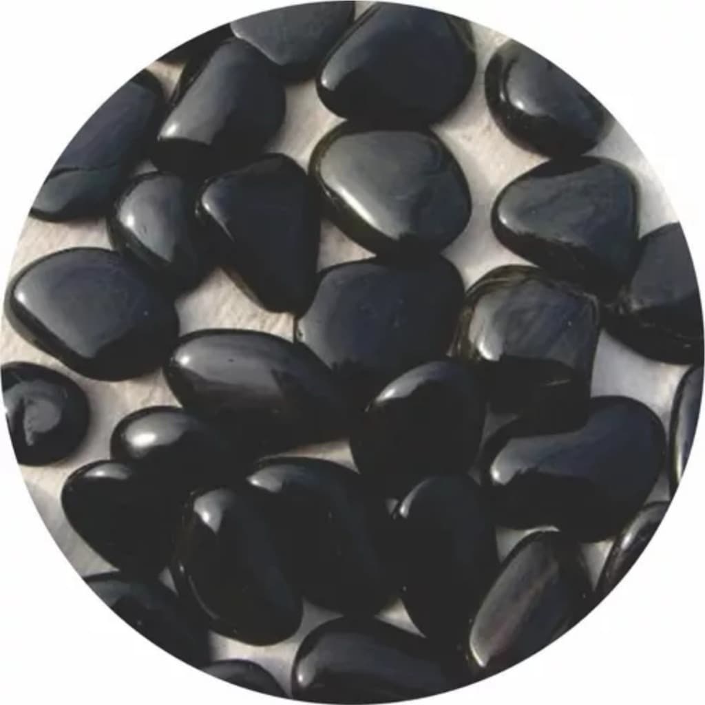 Pedras Ornamentais Seixo 2Kg Preto Número 2 Para Jardim Tina Escaldas Pés Aquário Decorativo