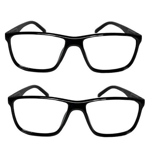 2 Óculos Com Grau Kit 0.50 a 5.00 Unisex Masculino Feminino Leitura Descanso Preto Piano Black Brilhante