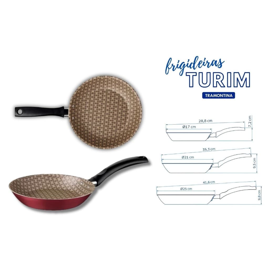 FRIGIDEIRA TURIM TRAMONTINA ANTIADERENTE VERMELHA