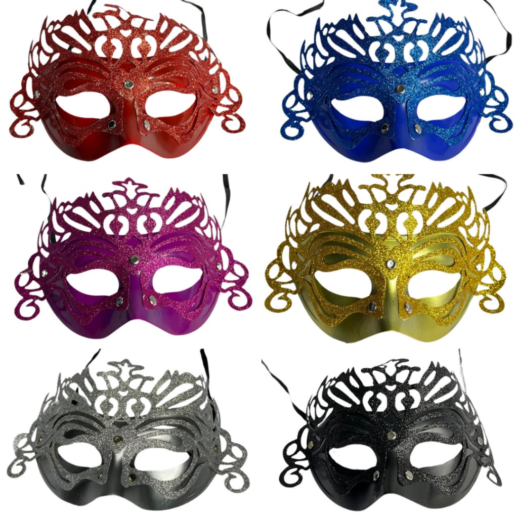 Kit Com 3 Máscaras Veneza Luxo Com Brilho Carnaval