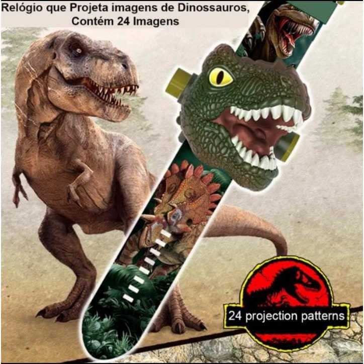 Relógio Digital Dinossauro Luzes Projetor Infantil Tiranossauro Rex 3D