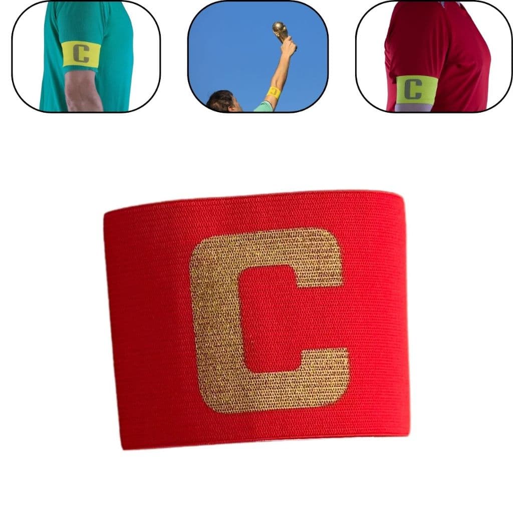 Braçadeira de Capitão Tipo Faixa Elástica Com Ajuste Para Criança Infantil e Adulto Uso em Esportes