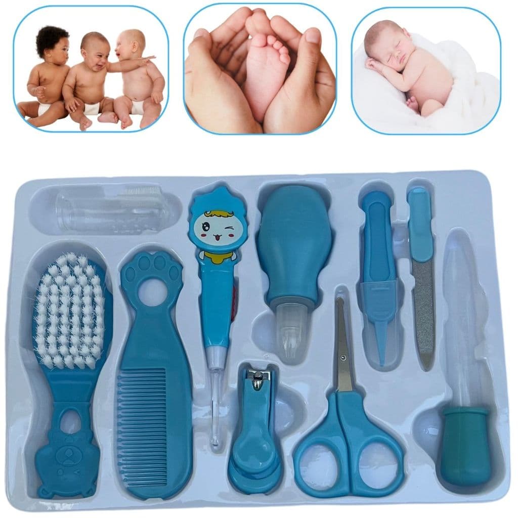 Kit Essencial 10 Peças Higiene e Cuidado Com Bebê e Recém Nasscido Cor Azul e Rosa
