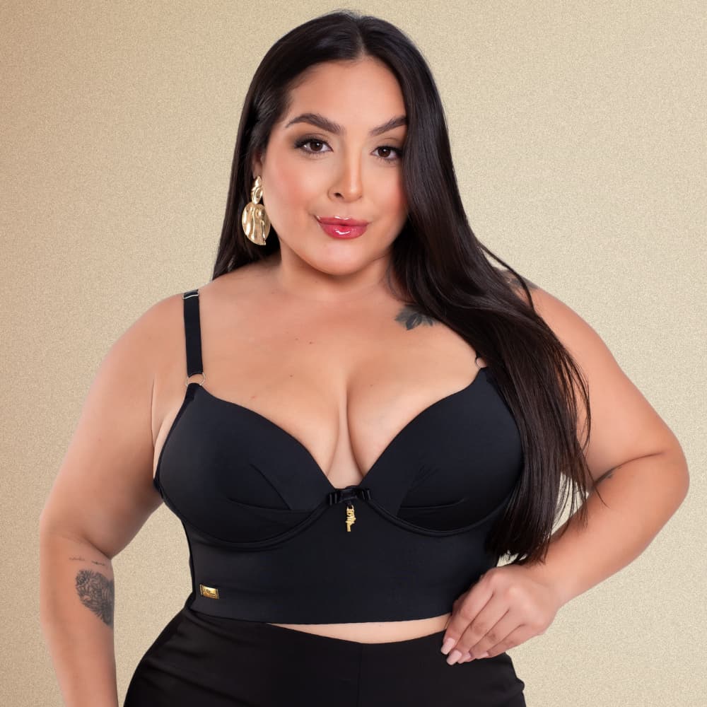 Sutiã Plus Size Com Alças reforçadas com regulagem e bojo liso