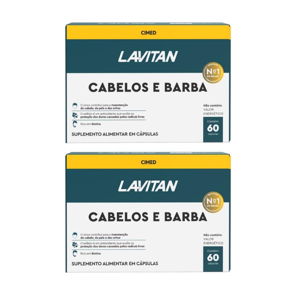Kit 2x Lavitan Mais Hair Cabelos Barba Queda Intensa 60 cápsulas