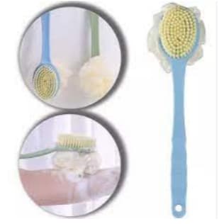 Escova De Banho Com Bucha 2 Em 1 Para Esfregar As Costas E Esfregar