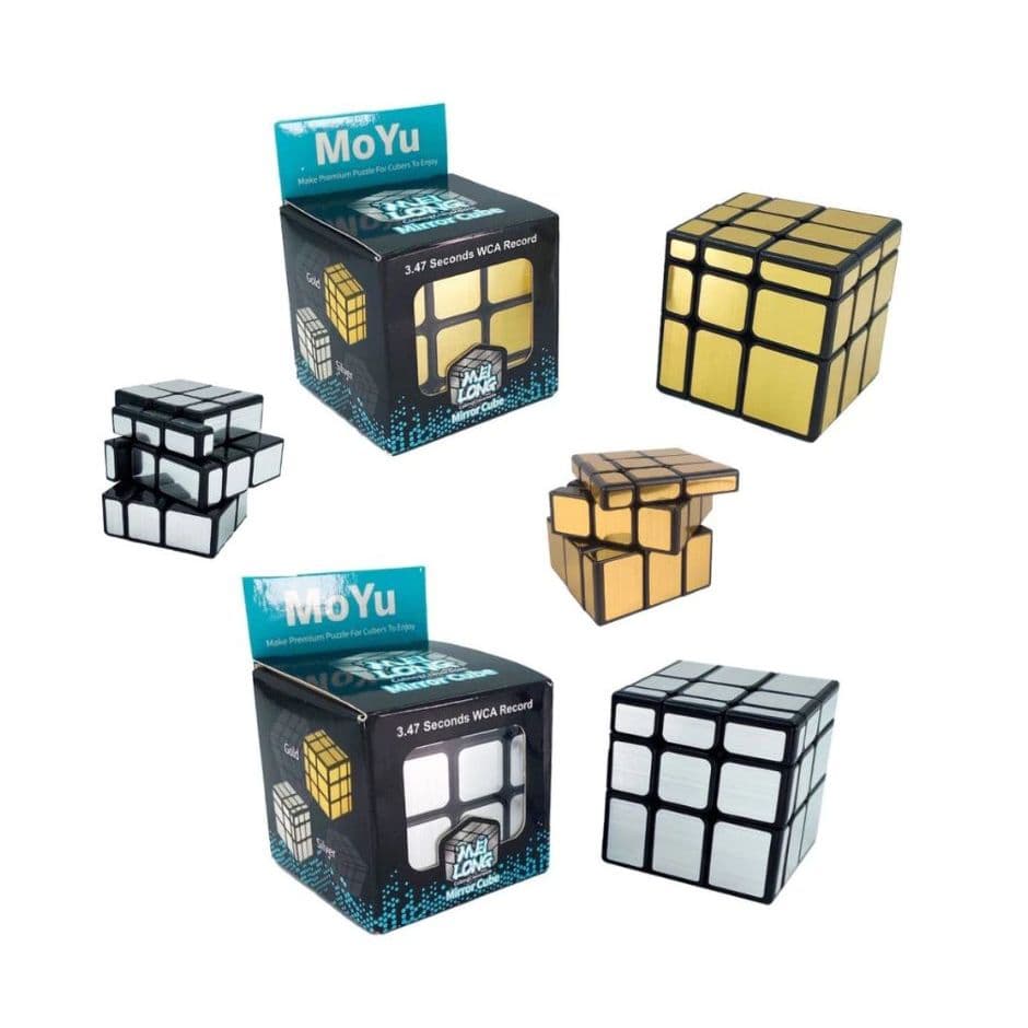 Cubo Mágico 3x3 Mirror blocks Prata e Dourado