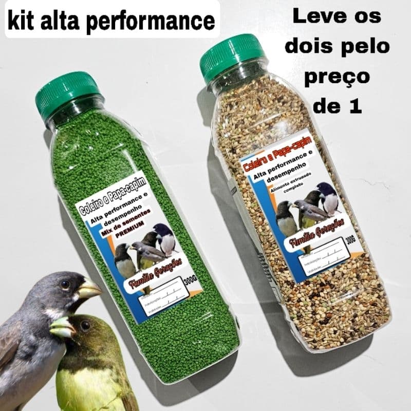 Kit 2 por 1. Coleiro Bigodinho e Papa-Capim Super Premium