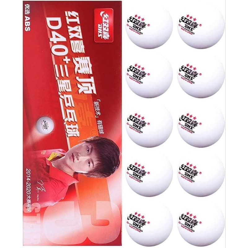 Bola Tênis De Mesa DHS D40+ 3 Estrelas Branca Ping Pong - 10 Unidades