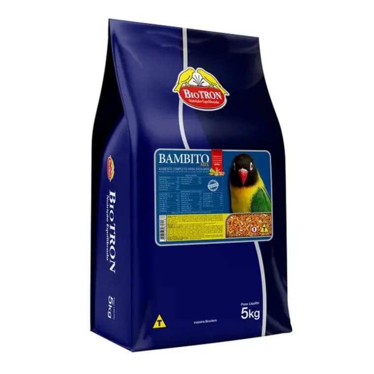 Bambito Mix 5kg Ração Extrusada Para Aves psitacídeos de pequeno porte Biotron