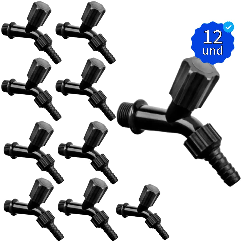 Torneira de jardim pia preta kit 12 peças