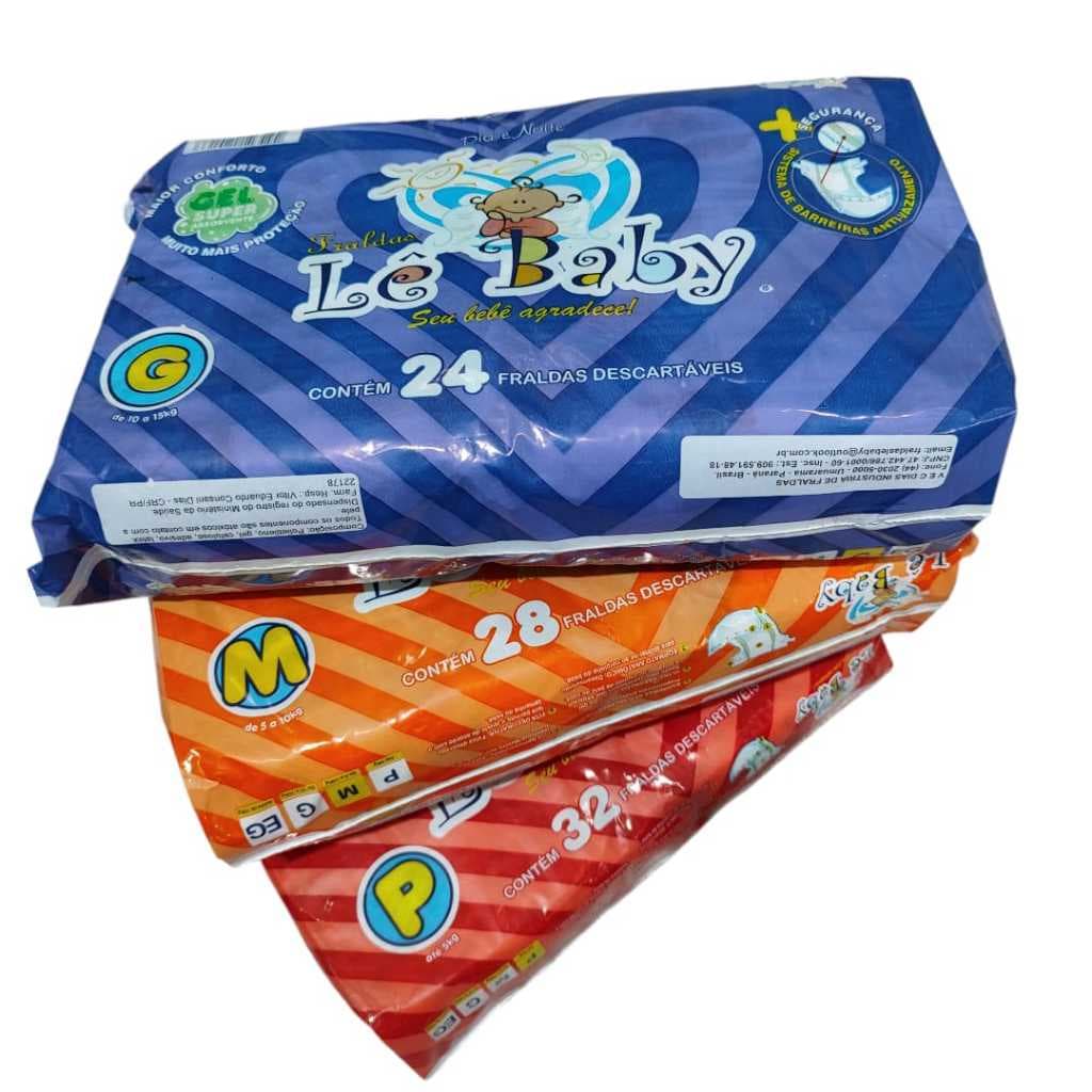 Fralda Descartável Infantil Dia e Noite Lê Baby P/M/G