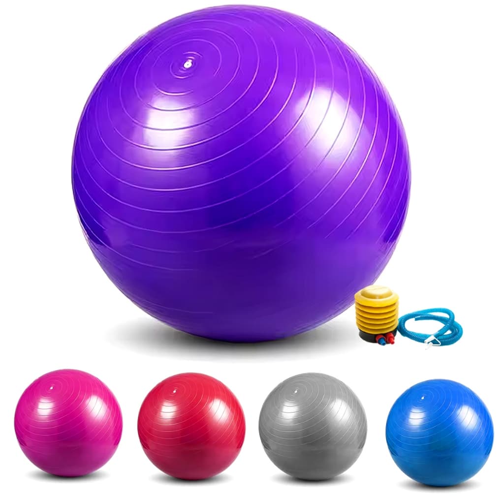 Bola de Pilates Yoga Fitness 55, 65 ou 75cm com ou sem Bomba Ginastica Abdominal