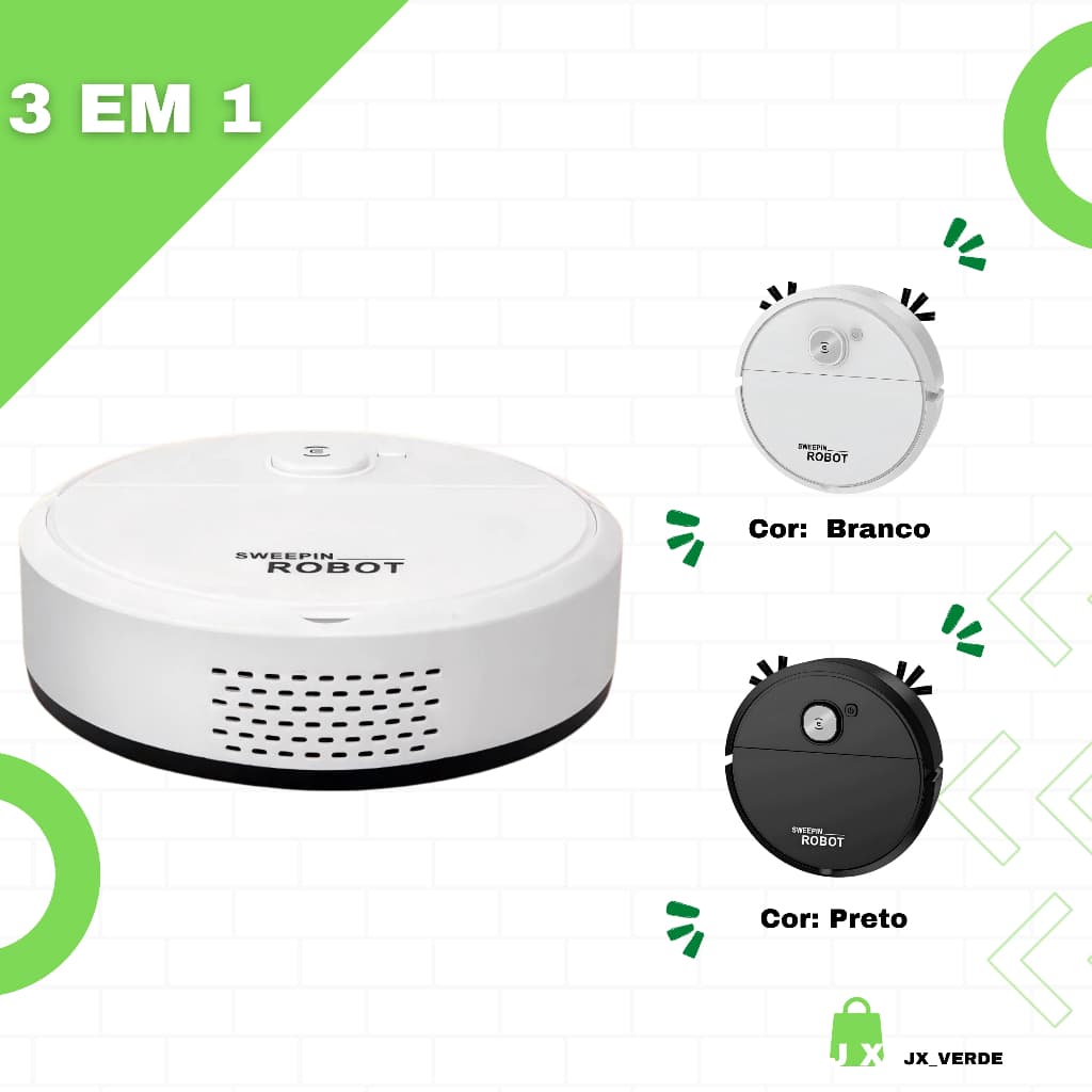 Robô Varredora/Aspirador De Pó Automática 3 Em 1 Limpeza Doméstica Robótico Inteligente E Silencioso