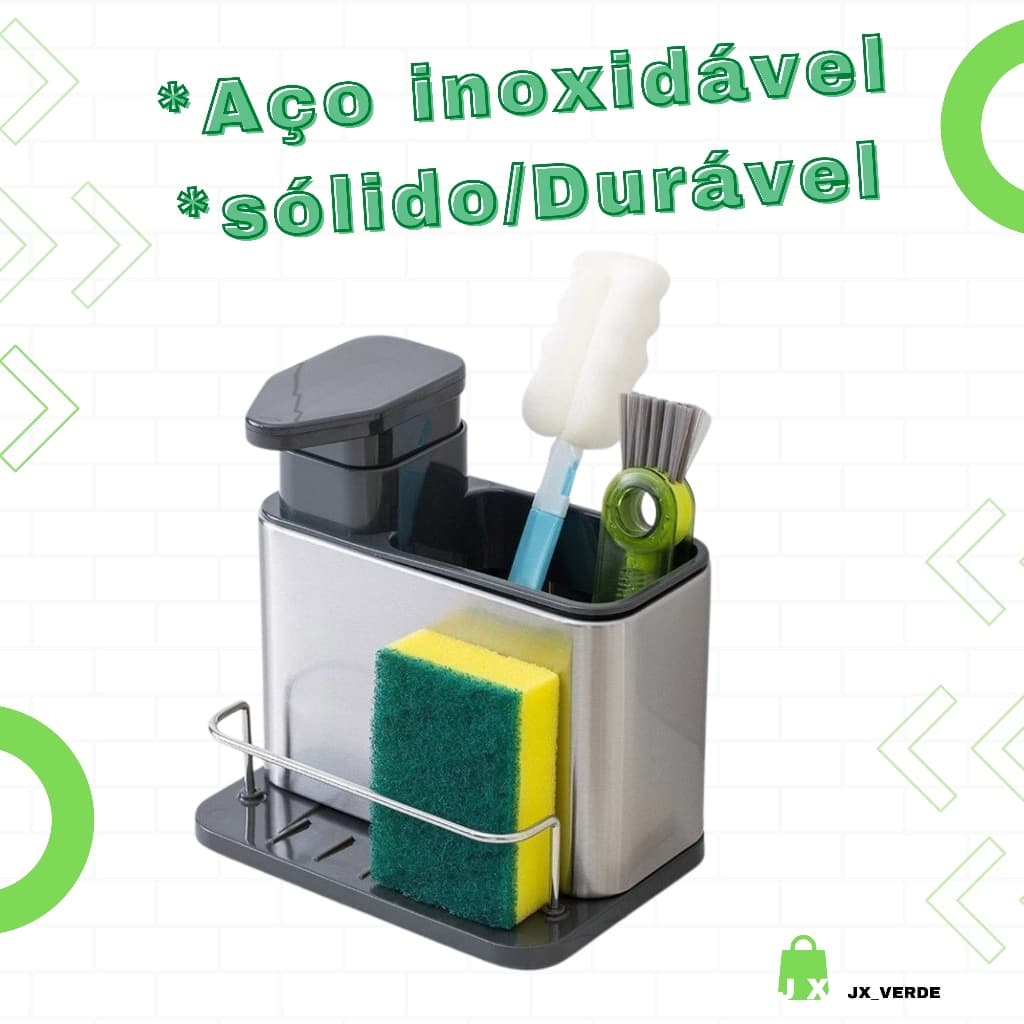 Armazenamento de louça de cozinha Dispensador de sabão de aço inoxidável