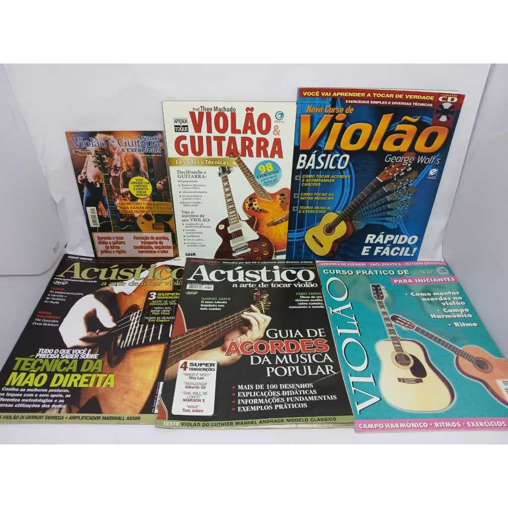 Revistas e Livro de Violão Método Prático para Tocar Aprenda Fácil
