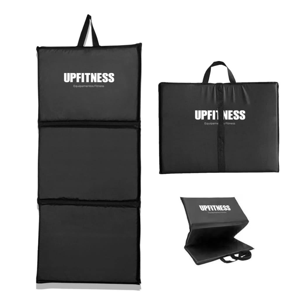 Colchonete Dobrável Colchão Exercicios em Casa Academia Treino Roda Abdominal Flexão Maleta Finess