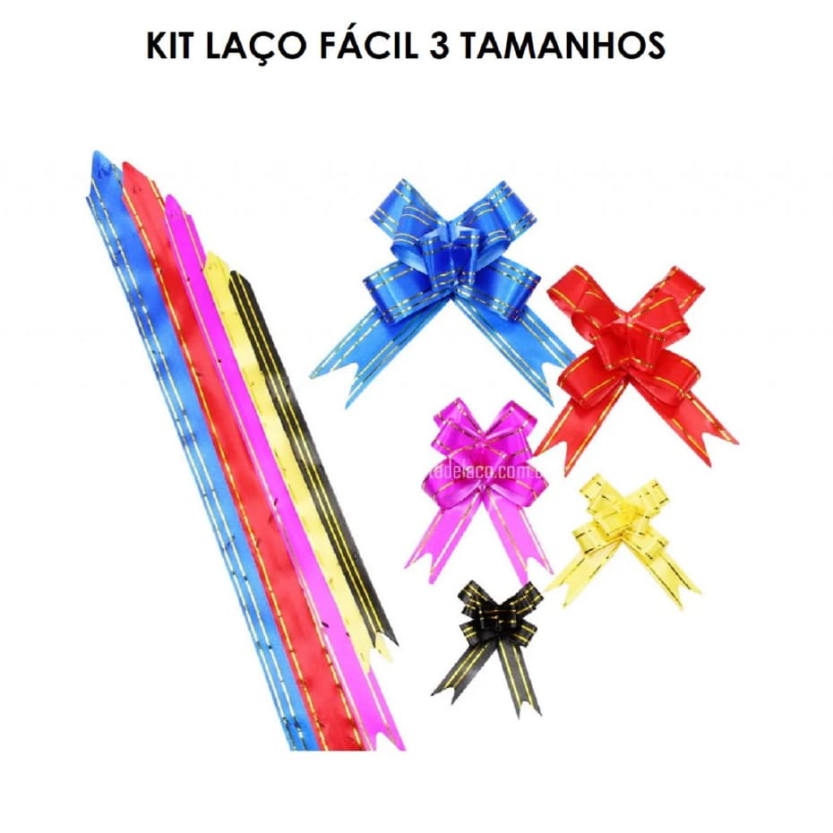 Laço Fácil Mágico para embalagem de presentes - 3 tamanhos - KIT 10 Unidades