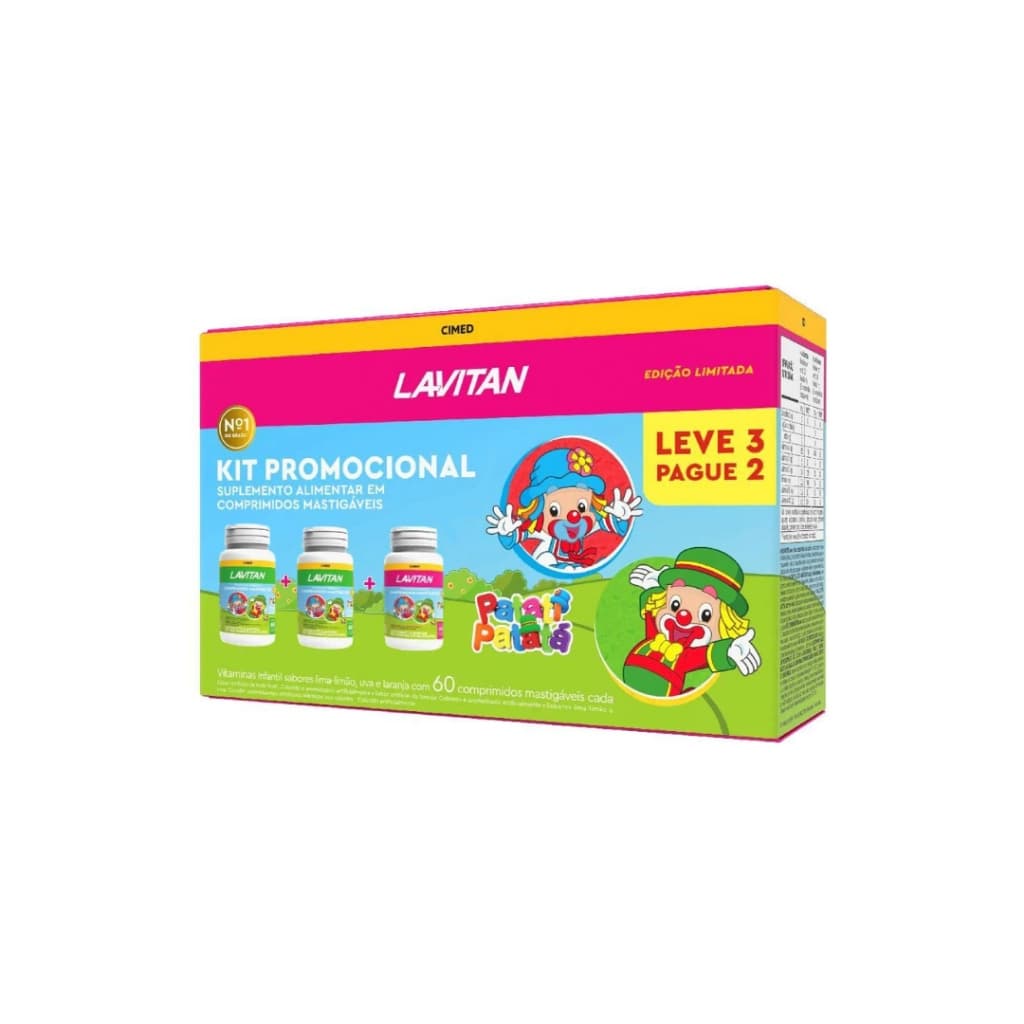 Kit Lavitan Infantil Comprimidos Mastigáveis 180 comprimidos