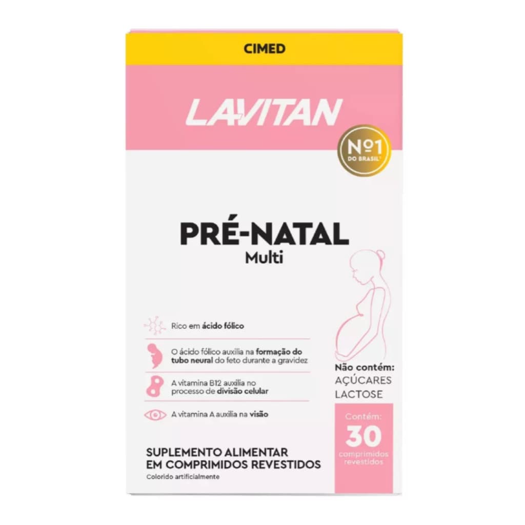 Multivitamínico Lavitan Pré Natal Mult Com 30 Comprimidos