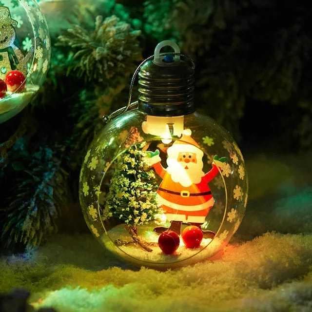 bolinha natalina para decorar árvores de natal [ com luz ] - H&N BAZAR -