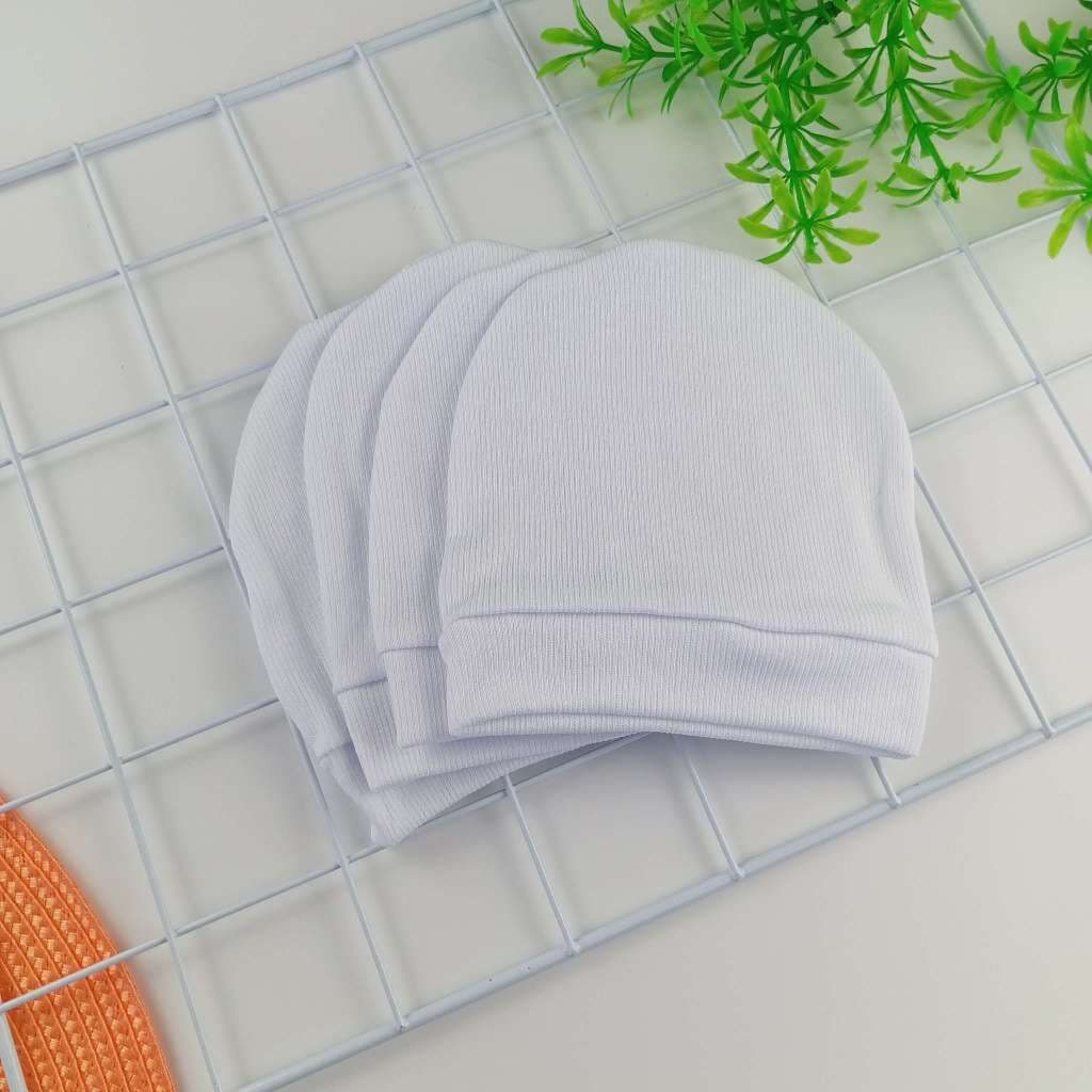 Kit 4 Toucas Recém Nascido Malha Canelada Enxoval Saída Maternidade NÃO TROCAMOS CORES