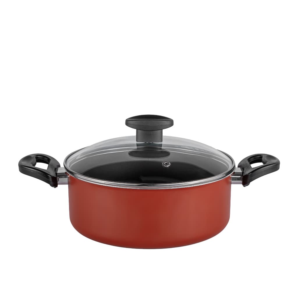 Caçarola Antiaderente Avulsa Panela com Tampa de Vidro