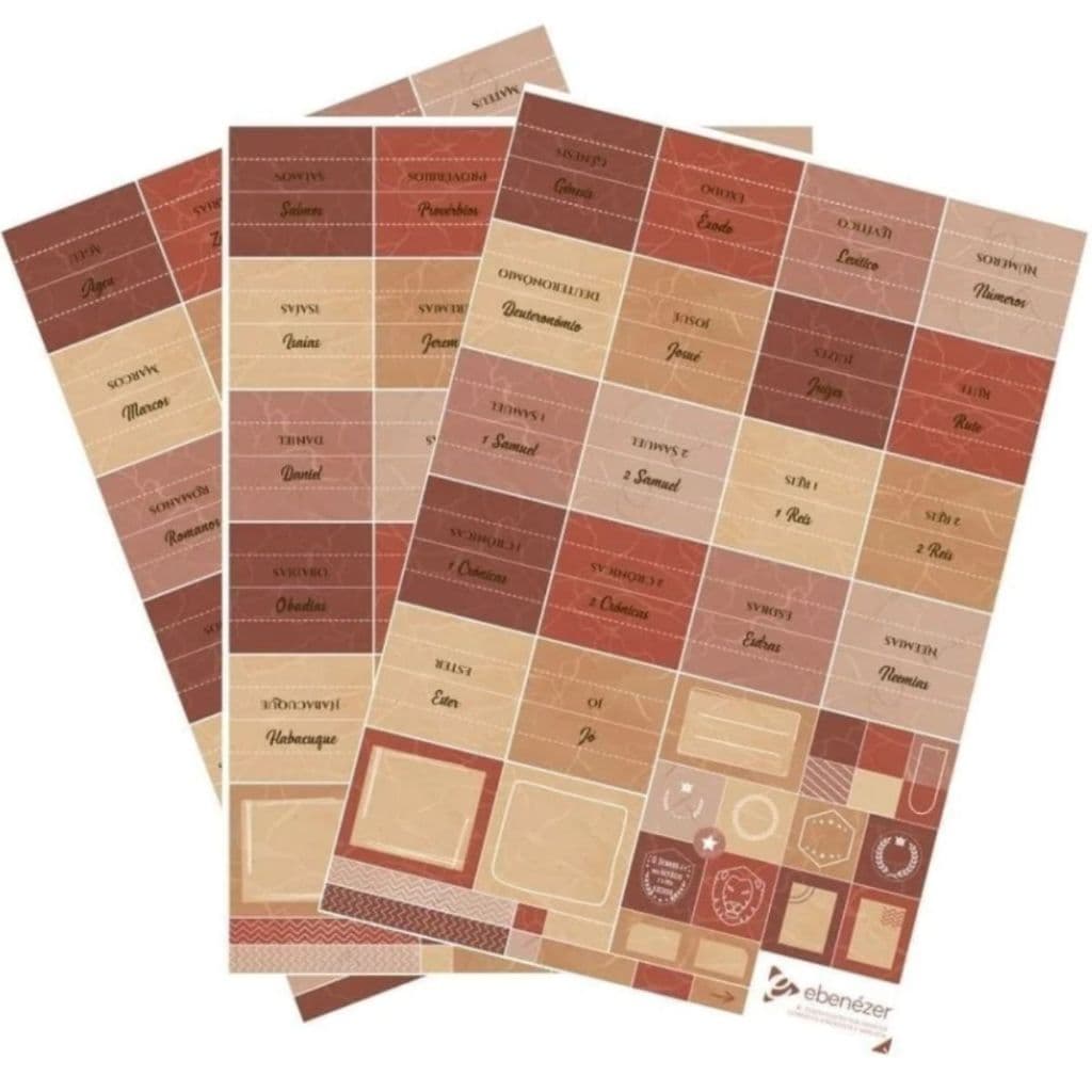 Abas Adesivas Para Bíblia Marcador Índice Tons Terrosos Pacote Com 3