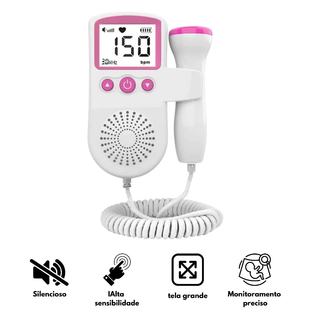 Monitor Fetal Doppler Ultrassom Ouvir Batimentos Bebe