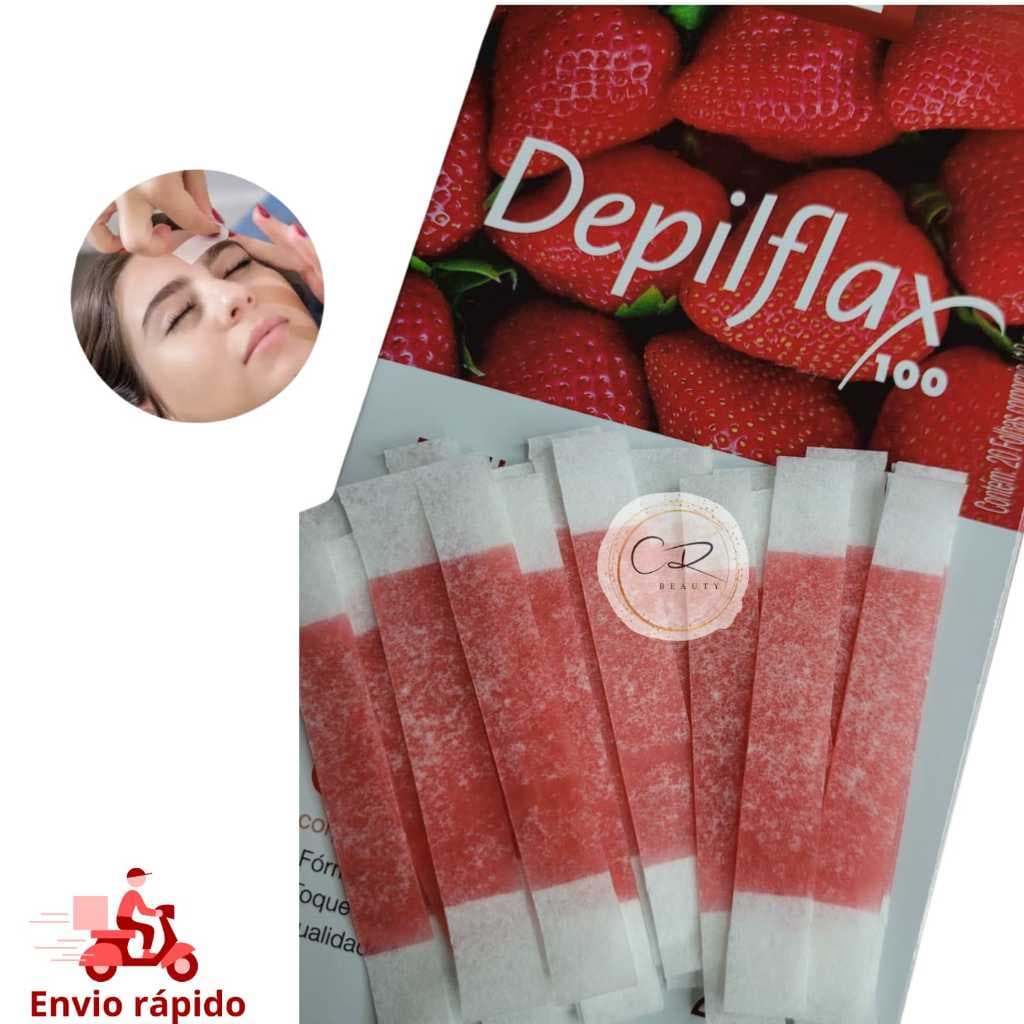 Tiras de cera Depilflax epilação design de sobrancelha e buço tiras duplas de pronto uso