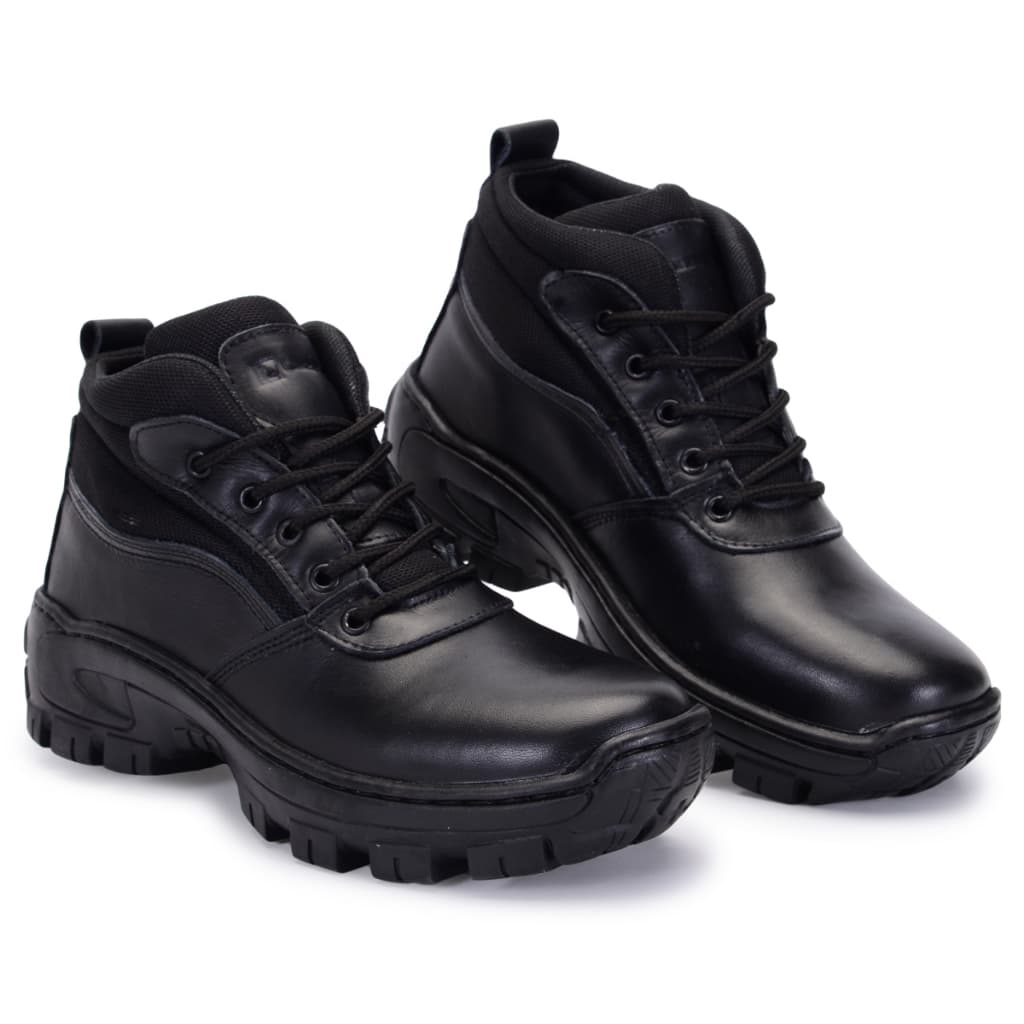 Bota Botina Masculino de Segurança em Couro  Trabalho  Palmilha em Gel