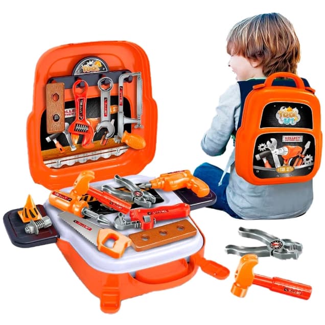 Kit Maleta de Ferramentas Infantil 22 Peças 3 em 1 Tools