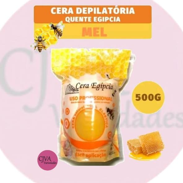 Cera Egípcia Mel - Quente Depilatória Elástica, menos dolorida 500g.  Método Espanhol