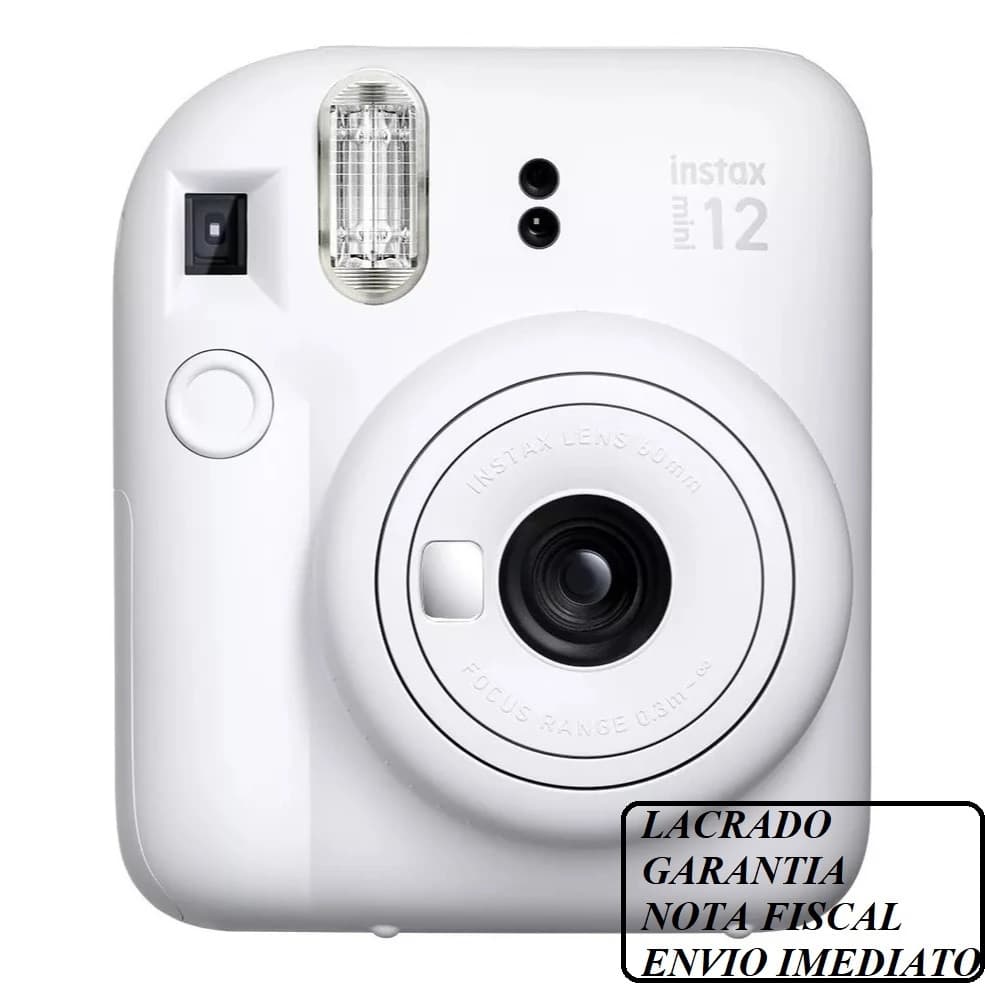 Camera instantânea Instax Mini 12 ISO 800 Rosa Gloss, Verde Menta, Lilás, Branco Marfim, Azul Nfe
