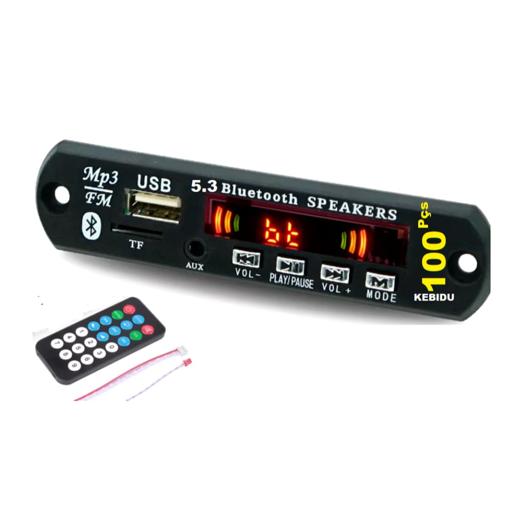 Kit 100 Pçs Placas Decodificadora Mp3 Caixa Ativa Usb Sd Bluetooth Fm#